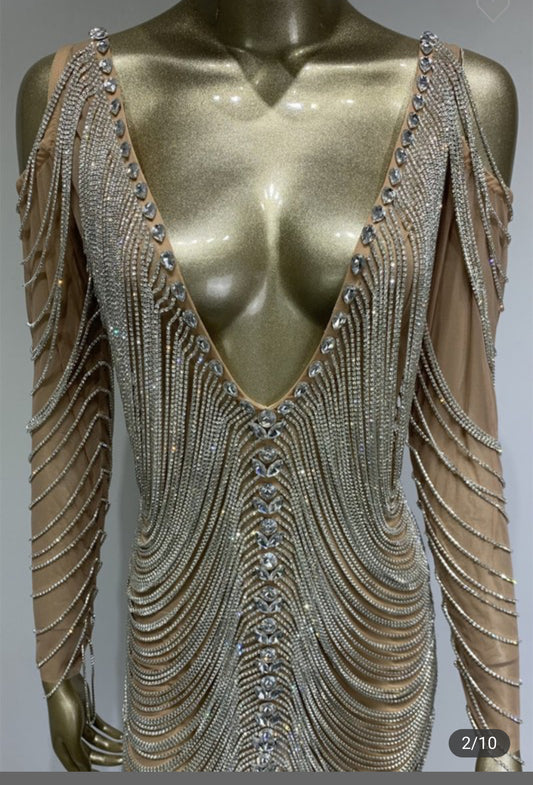 Carmella Embellished Mini Dress