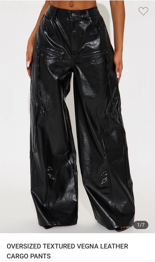 Clara Faux Leather Cargo Pants
