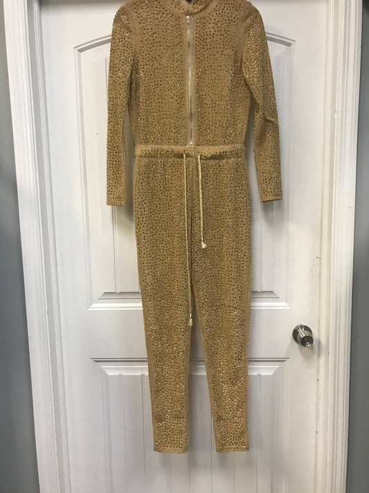Gold Sequined Zipped Jumpsuit