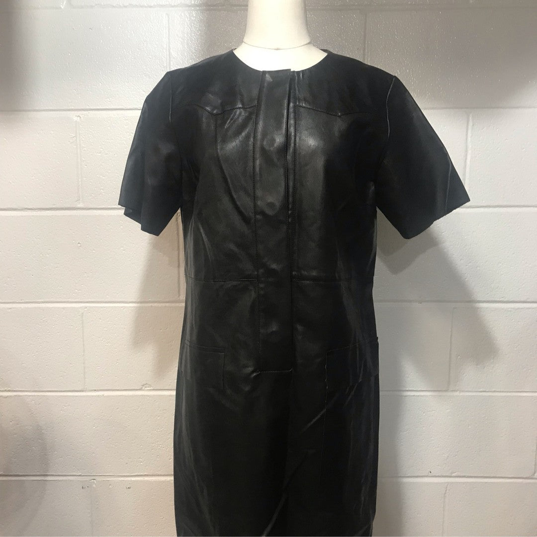 Gracia Black Leather Dress