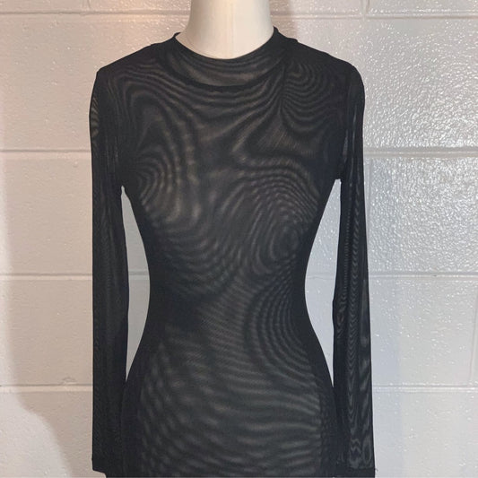 Black Mesh Dress Short