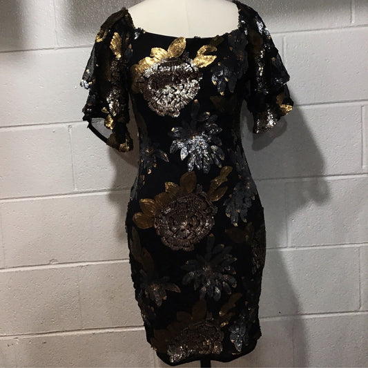 Black/Gold/Silver Sequin Dress