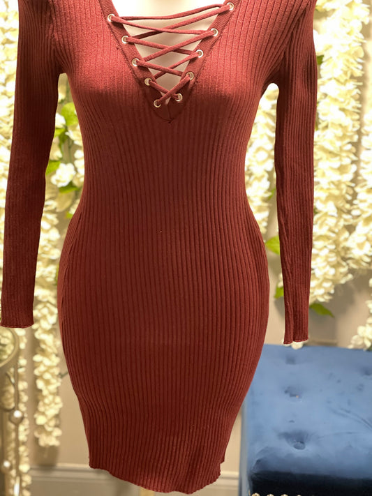 Criss Cross Sweater Dress