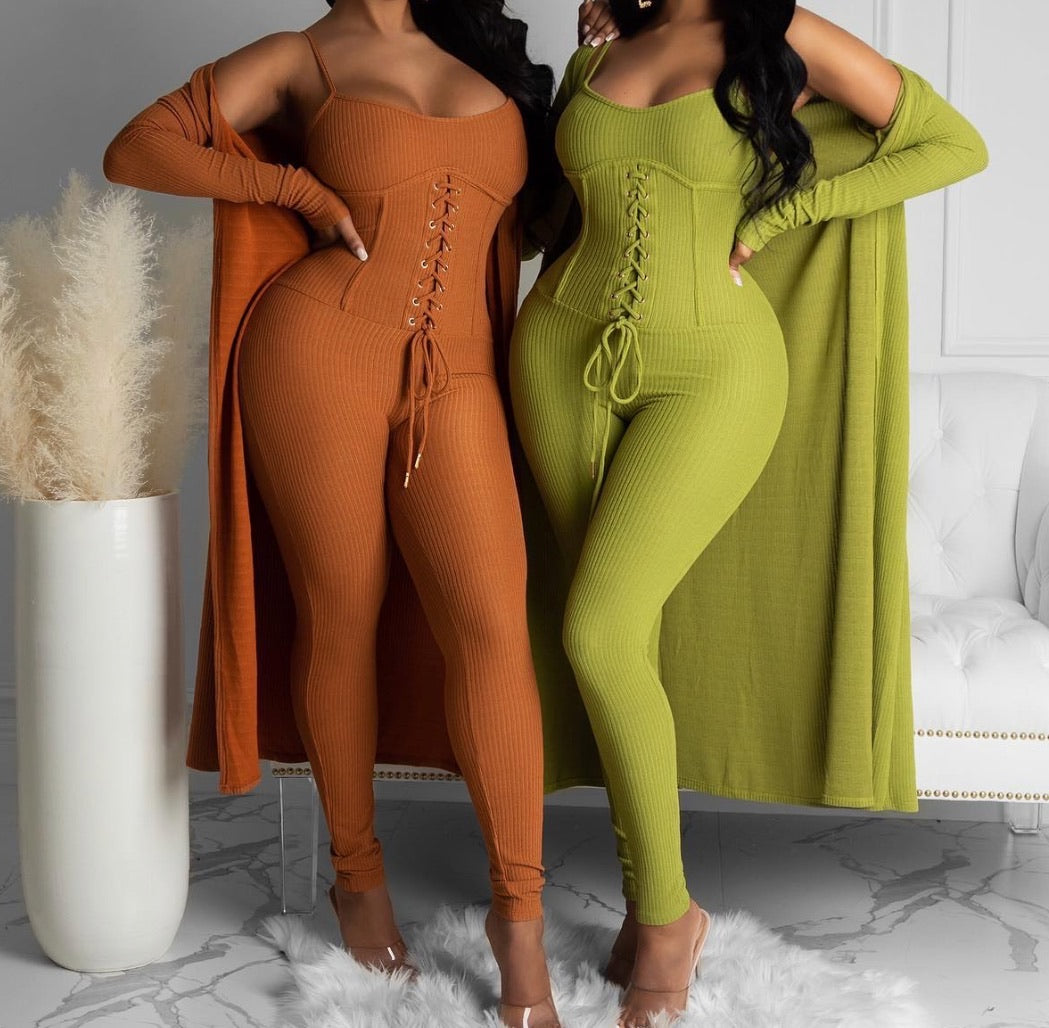 Doing Me Jumpsuit Set (Rust)
